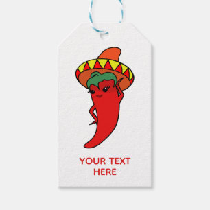 Hot Kawaii Pepper Diva Editable Text Gift Tags