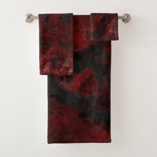 Hot Lava and Ash Stone Abstract Bath Towel Set
