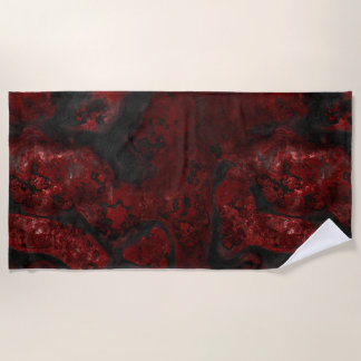 Hot Lava and Ash Stone Abstract Beach Towel