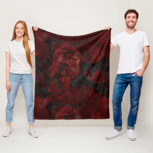 Hot Lava and Ash Stone Abstract Fleece Blanket