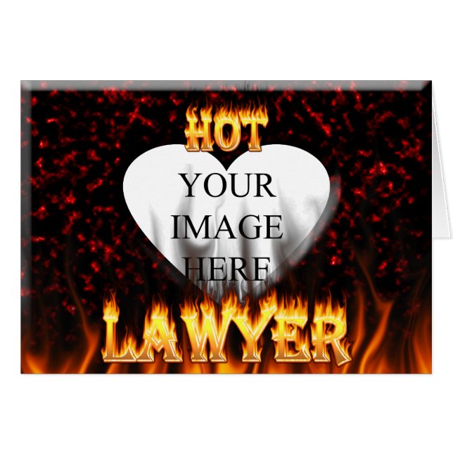 Hot Lawyer fire and flames red marble (Front Horizontal)