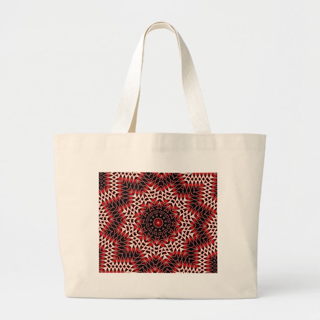 Hot Leaf Kaleidoscope Large Tote Bag (Front)