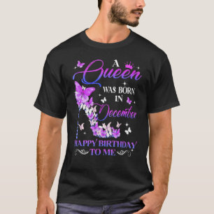 Hot Lips A Queen Was Born In December Happy Birthd T-Shirt