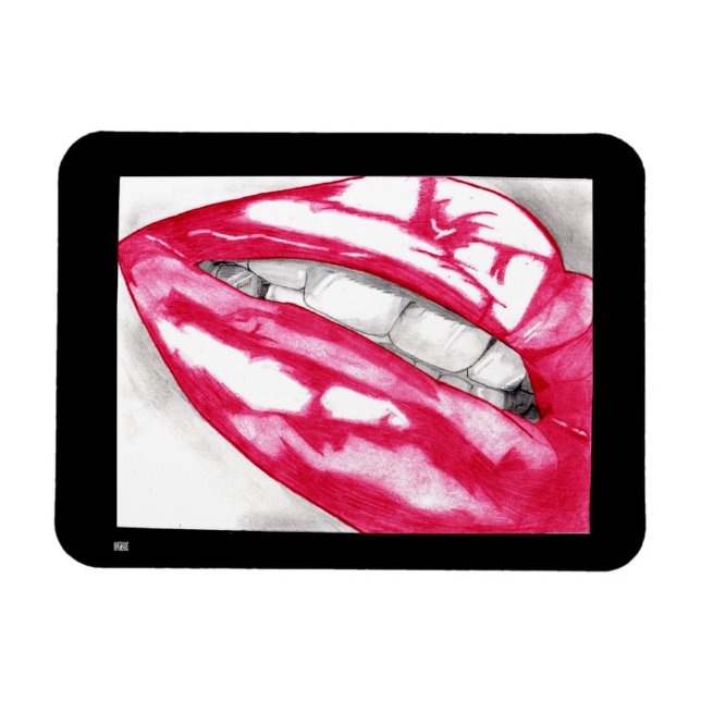 Hot Lips (Fuschia) Magnet (Horizontal)