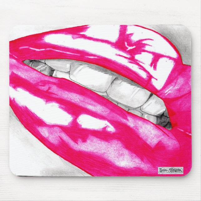Hot Lips Mousemat (Pink) (Front)