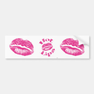 Hot Lips! Pink Lips Bumper Sticker