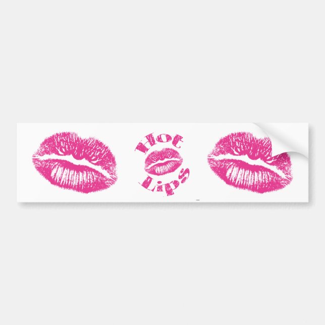 Hot Lips! Pink Lips Bumper Sticker (Front)