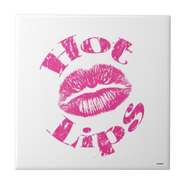 Hot Lips! Pink Lips Ceramic Tile (Front)
