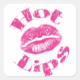 Hot Lips! Pink Lips Square Sticker