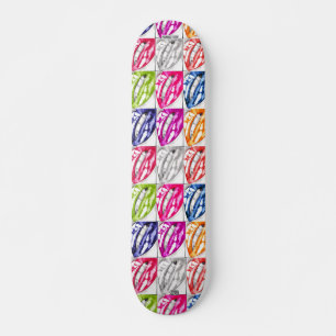 Hot Lips pop art skateboard
