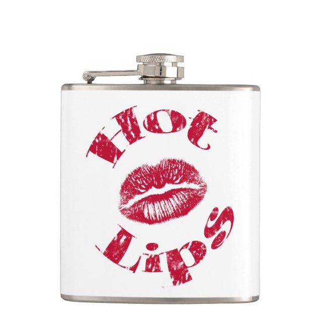 Hot Lips, Red Lips Hip Flask (Front)