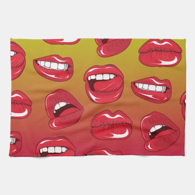 Hot Lips Tea Towel (Horizontal)
