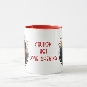 Hot Love Brewing Custom Photo and Names Red Mug