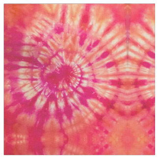 Hot Magenta and Orange Tie Dye Fabric