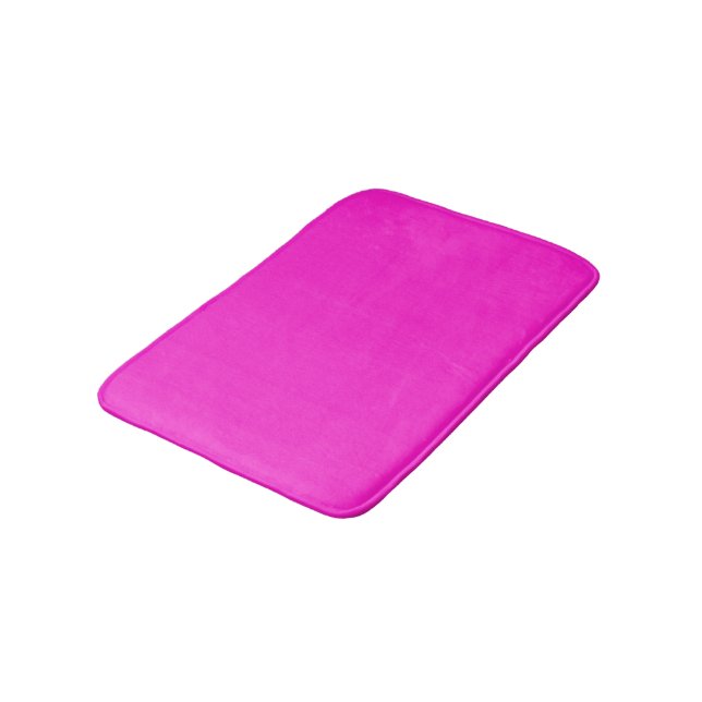 Hot Magenta Solid Colour Bath Mat (Angled)