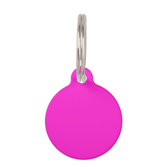 Hot Magenta Solid Colour Pet Tag (Front)