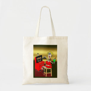 hot mama lucky 7's slot machine martini tote bag