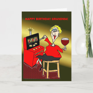 Hot Mama Slot Machine Lucky Sevens Birthday  Card