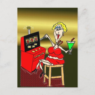 HOT MAMA SLOT MACHINE POSTCARD