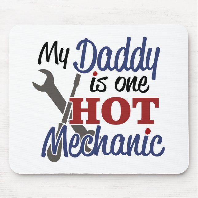 Hot Mechanic Dad Mouse Pad (Front)