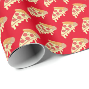 Hot melting cheese pepperoni pizza wrapping paper