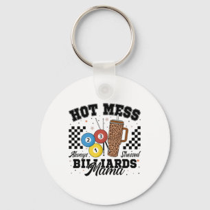Hot Mess Always Stressed Billiards Mama Mother's D Key Ring