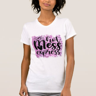 Hot Mess Express Pink Leopard Distressed Shirt