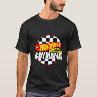 Hot Mess Little Stressed Boy Mama Racing Cars T-Shirt