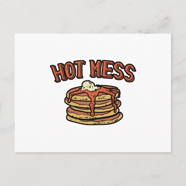 Hot Mess Pancake Breakfast Announcement Postcard (Front)