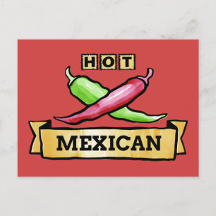 Hot Mexican custom colour postcard
