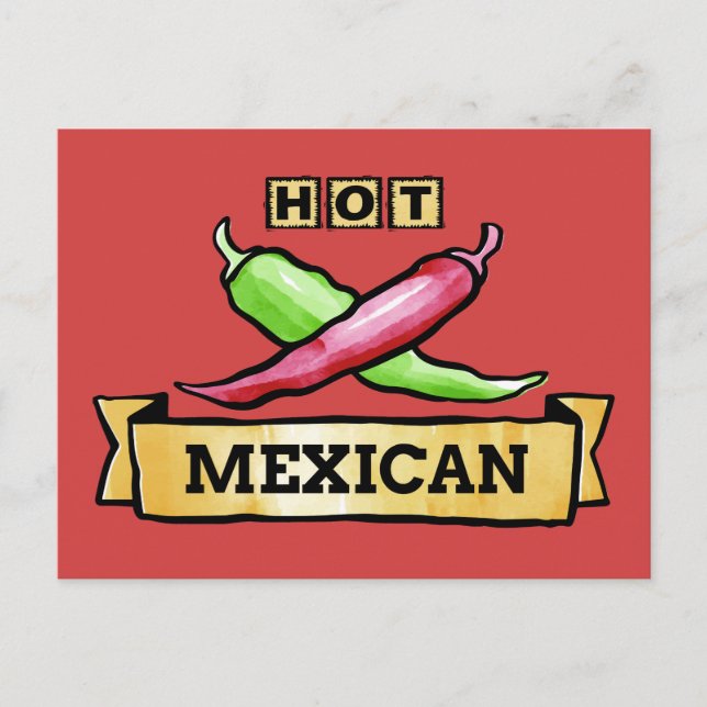 Hot Mexican custom colour postcard (Front)