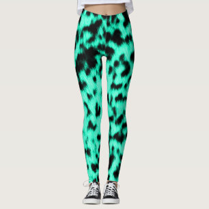 Hot Mint Cheetah Rave Love Leggings