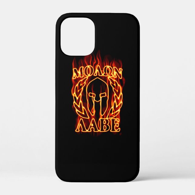 Hot Molon Labe Warrior Mask Laurels on Fire Case-Mate iPhone Case (Back)