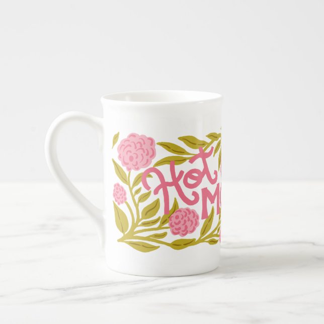 Hot Momma Mother's Day Bone China Mug (Left)