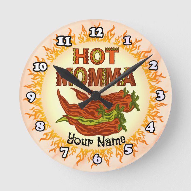 Hot Momma   Round Clock (Front)