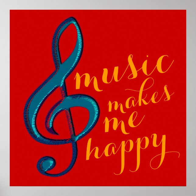 hot music makes me happy poster (Front)