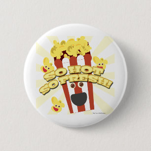 Hot N Fresh Popcorn 6 Cm Round Badge
