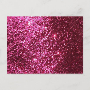 HOT NEON PINK SPARKLE GLITTER BACKGROUND PARTY FUN INVITATION POSTCARD