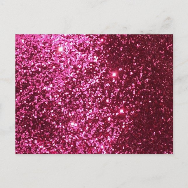HOT NEON PINK SPARKLE GLITTER BACKGROUND PARTY FUN INVITATION POSTCARD (Front)