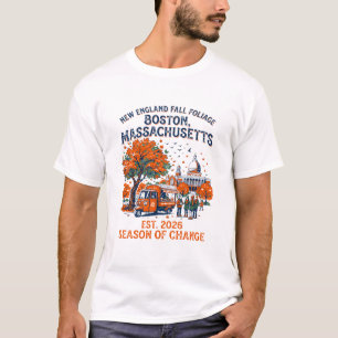 Hot New England Fall Foliage Boston Massachusetts T-Shirt