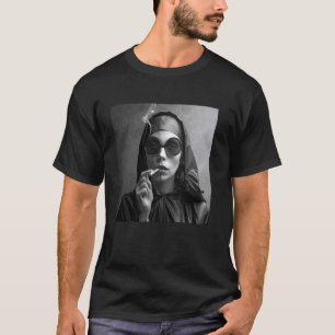 Hot nun smokes cigarette, rebellious none T-Shirt
