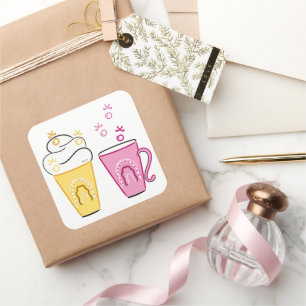Hot or Cold Coffee for Valentines Square Sticker