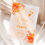 Hot orange wavy frame boho floral Sweet 16 Invitation<br><div class="desc">Sweet 16 planning just got a whole lot prettier with our Hot orange wavy frame boho floral birthday invitation. Get ready to celebrate in style! Our sweet sixteen invitation features hand painted bold hot orange, yellow floral watercolor bouquet with peonies and roses, with a modern brush script font on a...</div>