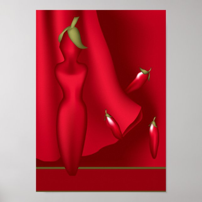 Hot Passionate Chilli Pepper Woman Print (Front)