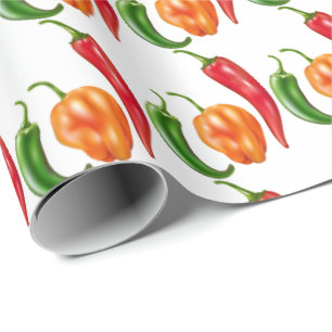 Hot Pepper Chilli Habanero Jalapeno Wrapping Paper