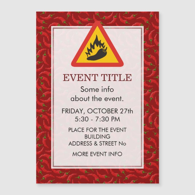 Hot Pepper Danger Sign (Front)