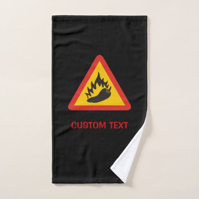 Hot pepper danger sign bath towel set (Hand Towel)