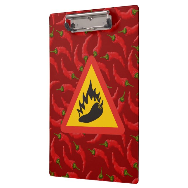 Hot pepper danger sign clipboard (Left)