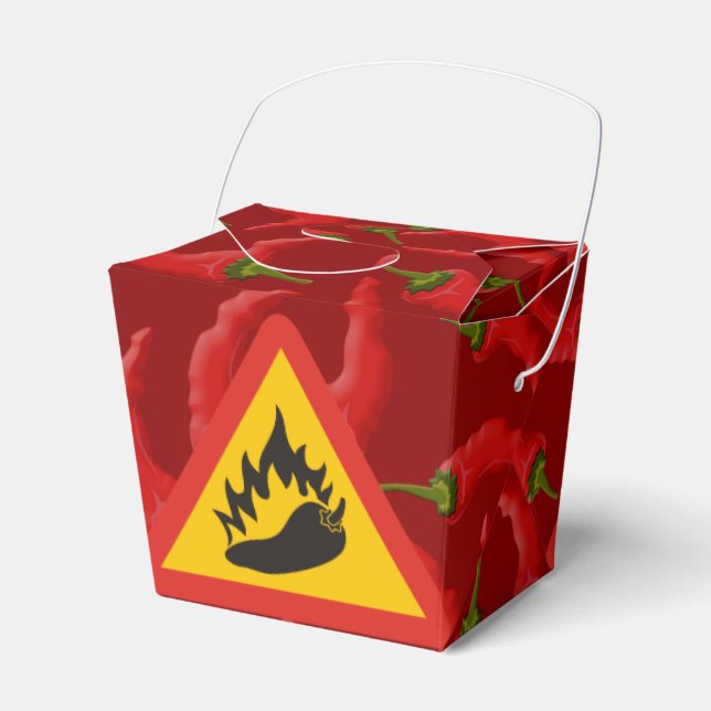 Hot pepper danger sign favour box (Front Side)