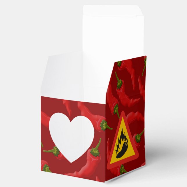 Hot pepper danger sign favour box (Opened)